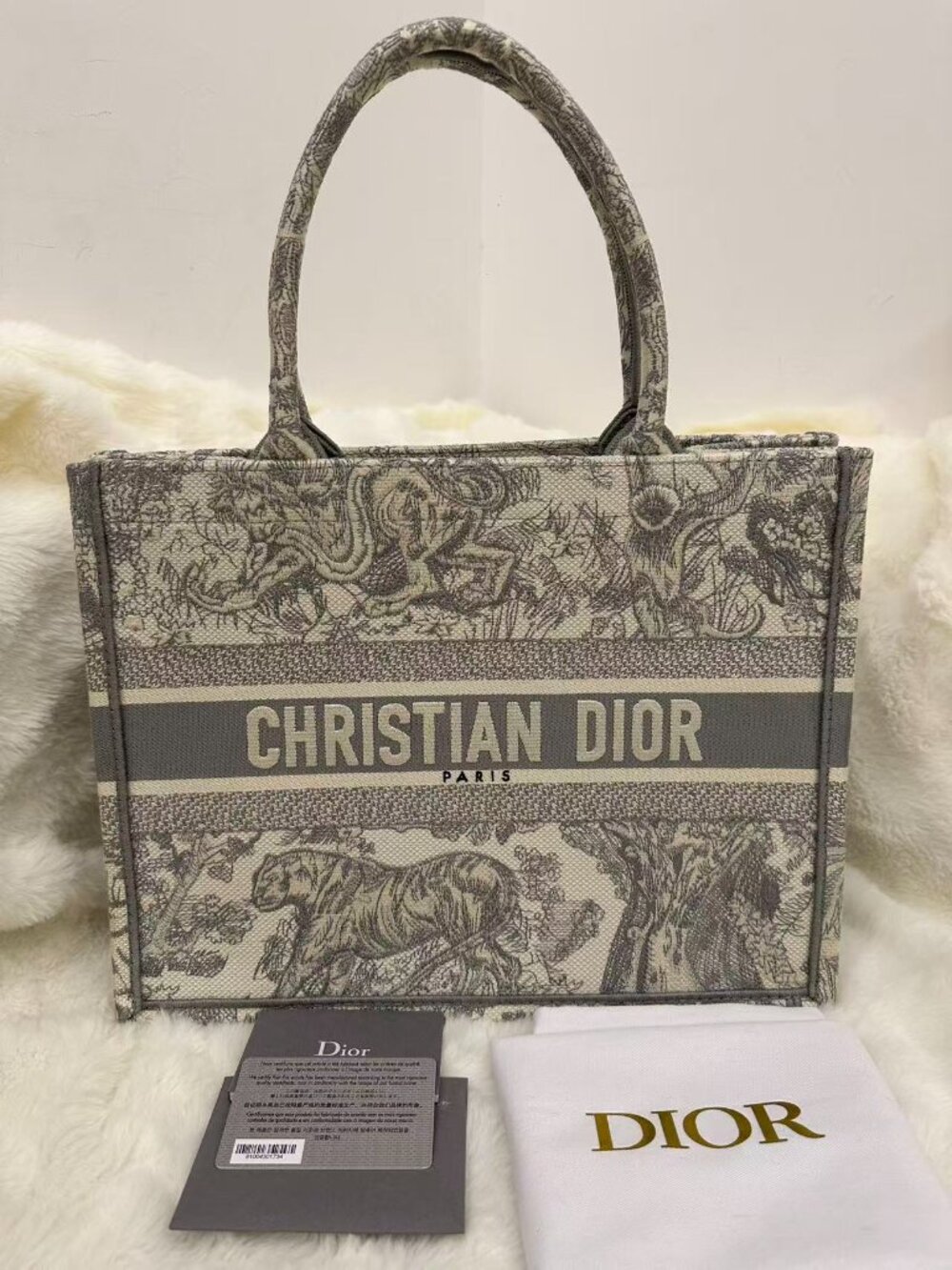 Dior Tote Bag Book Tote Medium Gray